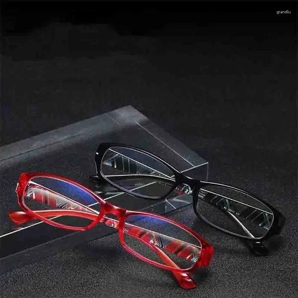 Güneş gözlükleri okuma gözlükleri dikdörtgen çerçeve temiz lens gözlükler reçine hd presbyopia erkek kadınlar ultra hafif