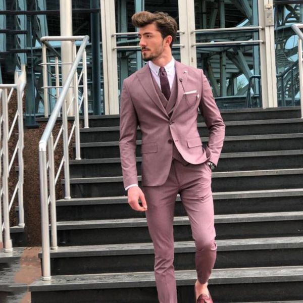 Erkek Suit 2023 Moda Damat Düğün Batı Fit yaka smokin elbise 3 Parça Set Kostüm Mariage Homme Traje Americana Hombre