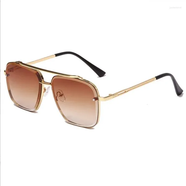 Sonnenbrille Mode Metall Große Rahmen Quadrat Für Männer Schwarz Luxus Gläser Großhandel Outdoor Freizeit Sonnenschutz Spiegel Frauen 173