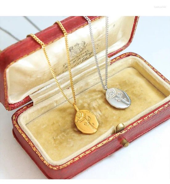 Colares de pingente Ins 18k banhado a ouro colar de flor de aço inoxidável para mulheres à prova d'água hipoalergênico presente de jóias
