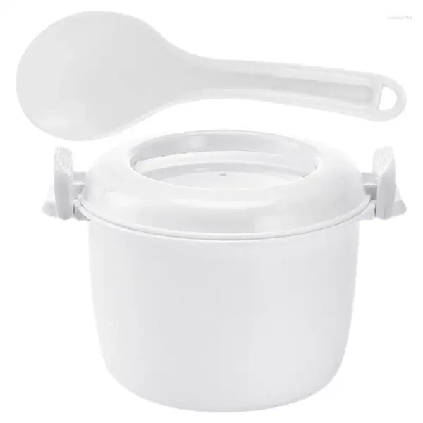 Geschirr 1 Set Mikrowelle beheizte Lunchbox Thermo-Bento-Dose gedämpfte Reissuppe Zuhause gelb klein mit Löffel