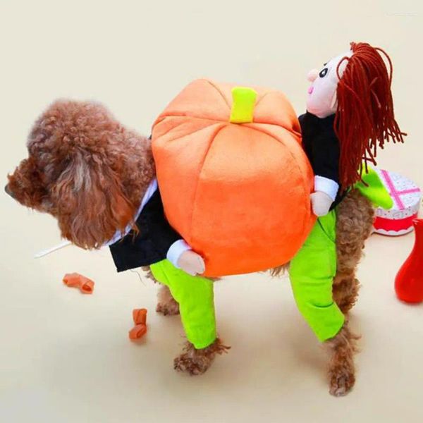 Abbigliamento per cani Costume per animali domestici di Halloween Costumi accattivanti Design carino di zucca per decorazioni per feste in casa Fancy Dress Up Dogs