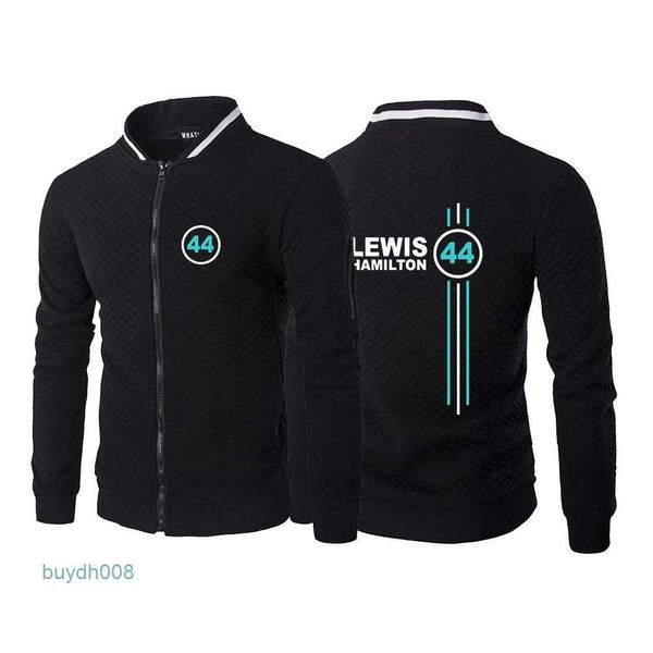 Mens Hoodies 2023/2024 Nova F1 Fórmula 1 Racing Team Moletons Driver Lewis Hamilton Digital 44 Impresso de alta qualidade de pelúcia Zip Stand Collar Jacket Mens Stree Dkuh