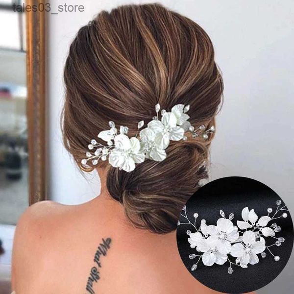 Headwear acessórios para o cabelo casamento nupcial pérola/redemoinho espiral torção pinos flor cristal clipes dama de honra jóias hairpin headdres q231204