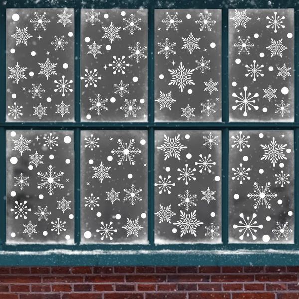 Adesivi per finestre Fiocco di neve Adesivo da parete elettrostatico Decorazioni per la casa Decorazione di buon Natale per vetrofanie per finestre Vetrina Anno Carta da parati 231201