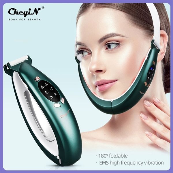 Dispositivos de cuidados faciais EMS Lifting Belt Beauty LED Pon Therapy Face Slimming Vibration Massager Reduzir Double Chin Anti Rugas Skin Firming 231201