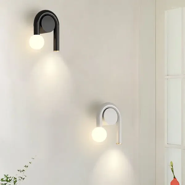 Lâmpada de parede Nordic LED U Forma Design Creative Light Corredor para Quarto Sala de Jantar Sala de Estudo Simples Casa Decorativa Luminárias