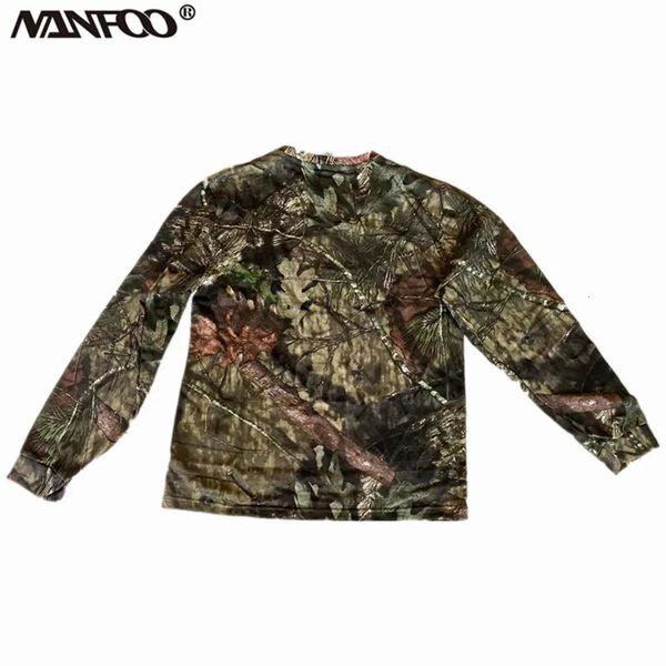 Magliette da uomo Estate Bionic Camouflage Caccia Pesca Camicia a maniche lunghe Parasole di grandi dimensioni Allentato Outdoor Casual Jungle Camo T Shirt 231202