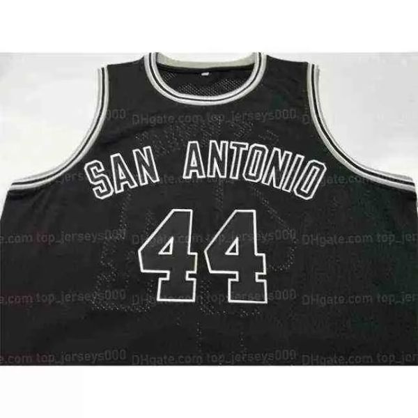 Üniversite Özel Erkekler Giyiyor Kadınlar Gençlik Vintage #44 George Gervin Basketbol Jersey Ed Siyah Herhangi bir İsim Numarası Jersey