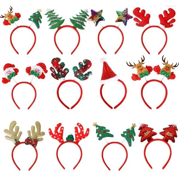 Accessori per capelli Decorazioni di buon Natale per la casa Alce Babbo Natale Pupazzo di neve Fascia per albero Decorazioni per l'anno di Natale