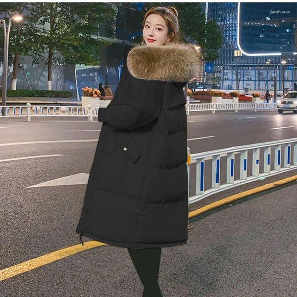 Casacos de Trench das Mulheres 2023 Mulher Vestir Senhora Casaco Jaqueta Feminina Down Coreano Dongdaemun Roupas de Alta Qualidade Elegante Gola de Pele Removível