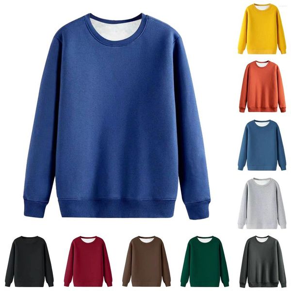 Herren-T-Shirts, Herbst und Winter, einfach, Rundhalsausschnitt, H, dick, lang, Herren-Pullover, Sweatshirts, ohne Kapuze, einfarbig, für Herren