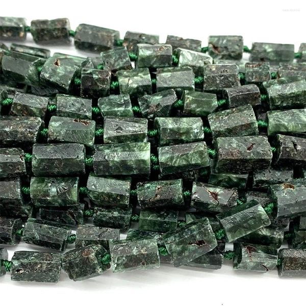 Pietre preziose sciolte Veemake Serafinite verde Nugget Forma libera Perline grezze Design di gioielli Creazione di bracciali naturali fai da te Collane Pendenti 06871