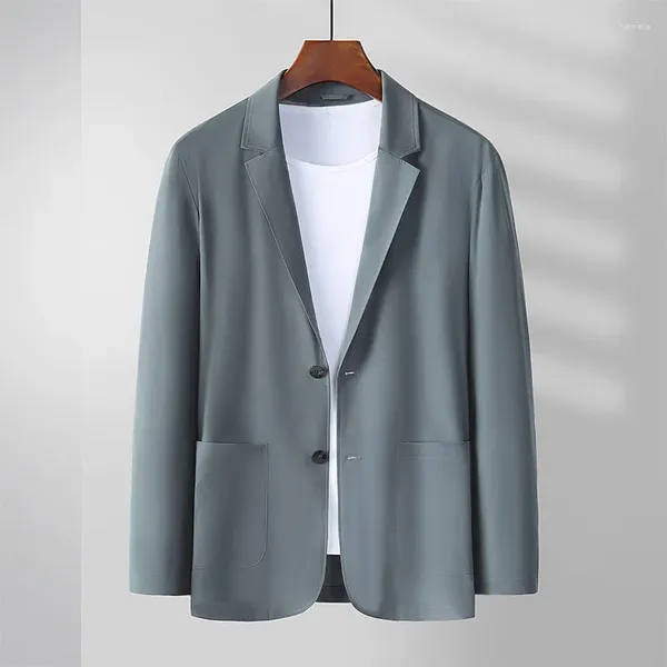 Мужские костюмы 2023, модный легкий деловой тонкий повседневный летний молодежный приталенный пиджак на двух пуговицах