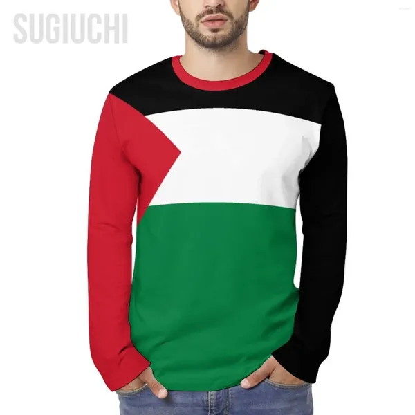 Magliette da uomo T-shirt lunga da uomo unisex Bandiera della Palestina Palestinese Stampa 3D Maglietta da uomo Abbigliamento moda Tute Maniche