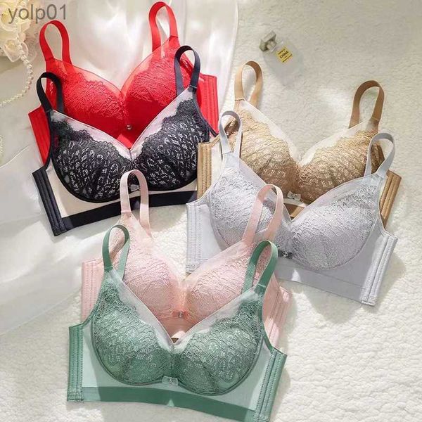 Reggiseni Set Seni piccoli raccolti Reggiseno a prova di cedimento Completo intimo traspirante Senza anello in acciaio Abito morbido e confortevole con top a tubo in pizzoL231202