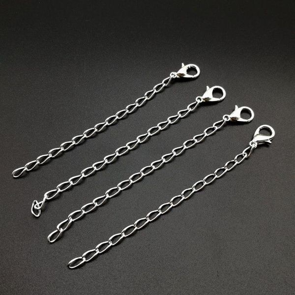 100 peças colar banhado a prata extensor de corrente fecho lagosta moda agir o papel deing é provado colar pulseira link chain2637