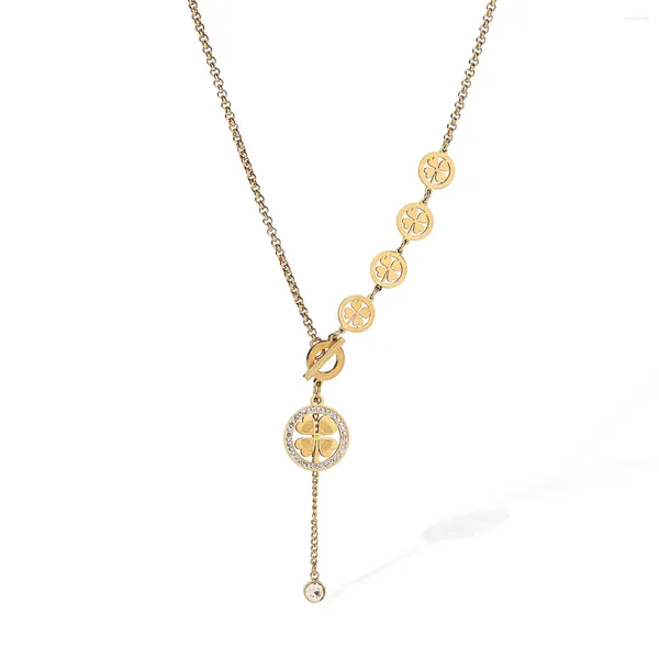 Collane con ciondolo Mafisar Design unico Acciaio inossidabile 316L Collana con foglie in oro/argento Moda donna Delicati Regali di gioielli che non sbiadiscono