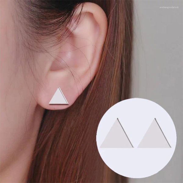 Ohrstecker aus Edelstahl, minimalistischer dreieckiger Pyramidenpfosten-Ohrring, feiner Schmuck