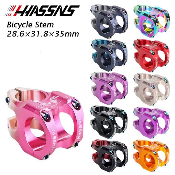 Bicicleta Groupsets Hassns MTB Power Stem Road Mountain Bicycle Bridge Curto 35mm Haste Guiador Mesa Ajustável Riser 31/8 Ciclismo 231202