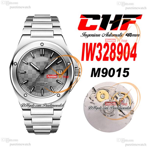 CHF Ingenieur IW328904 Miyota 9015 Automatik Herrenuhr 40 mm Gris Rhodium Textured Stick Dial Titanium Bracele Super Edition Uhren Reloj Hombre Puretime D4