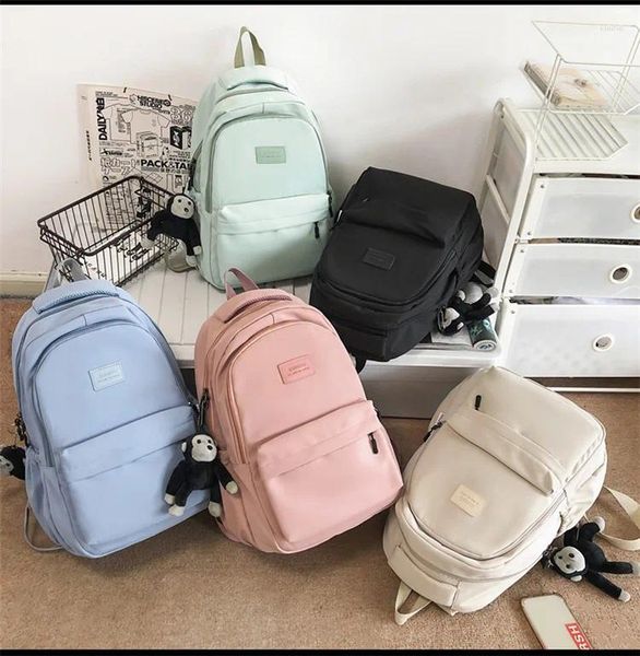 Rucksack Niedlich Schule Kawaii Rosa Blau Schwarz Tasche Koreanischer Stil Lässig Reise Mode Große Kapazität Student Groß