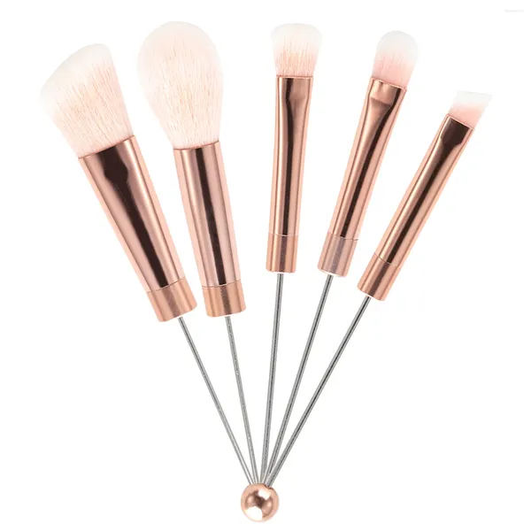 Make-up-Pinsel, 5 Stück, wiederverwendbar, waschbar, für Frauen, Puder, weiche Borsten, Gesichtspinsel-Set, exquisites tragbares professionelles Reise-Pinsel-Set