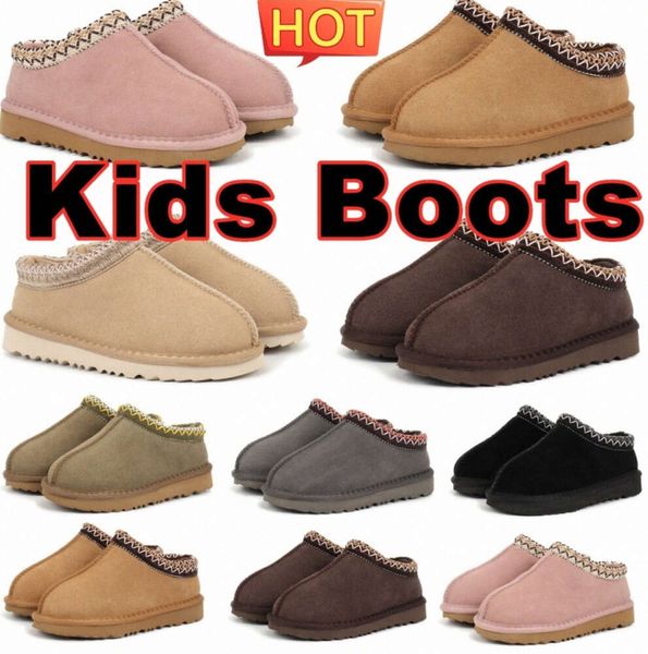 UG G детские австралийские сапоги Tasman Booties для малышей Ультра Мини-ботинки Тапочки Детская обувь на платформе Детская молодежная дизайнерская обувь для мальчиков и девочек черного цвета из Австралии