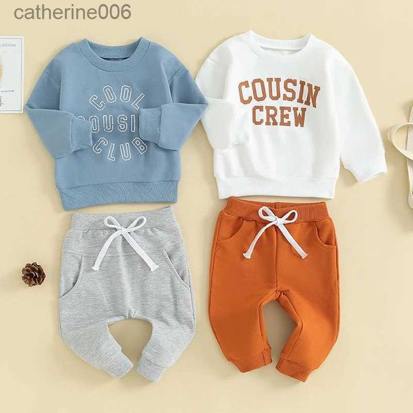 Set di abbigliamento SET BASCHI AUTUNGGIA BASCHI SET SET TIRINA PANTANI DI SPEGNO 2PCS/SET CATTON SULLA COMPLETO COMPLE ABBIALI ABBIGLIAMENTI