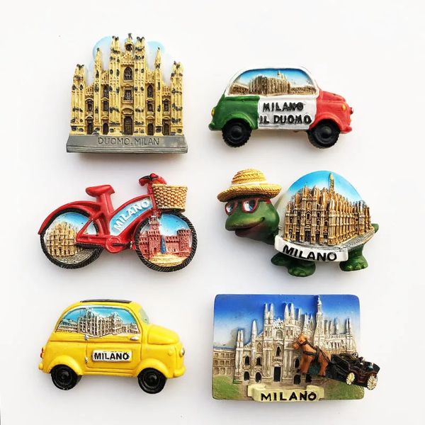 Magneti per il frigo Magneti per il frigo Milano Punto di riferimento dell'Italia Turismo Memoriale Artigianato decorativo Tartarughe Bus Magnete per bici Magneti per il frigo Decorazione della casa 231201