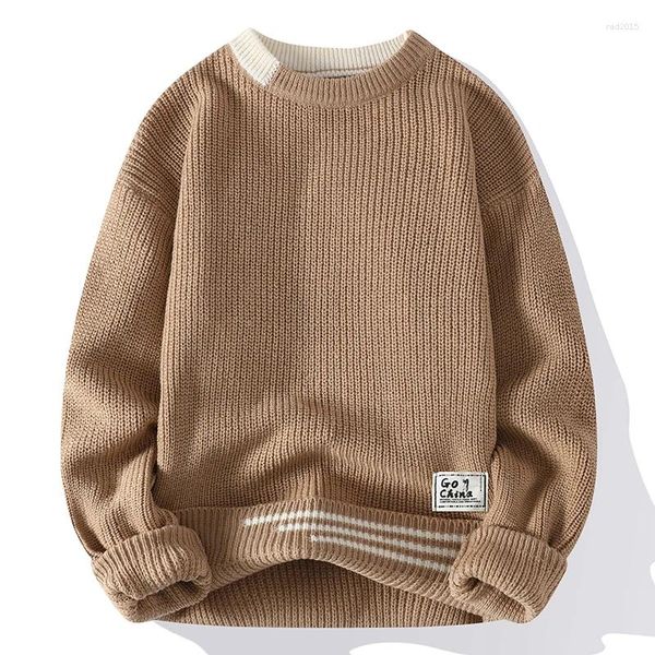 Männer Pullover 2023 Winter Männer Gestrickte Pullover Dicken Flauschigen Männlichen Koreanischen Mode Slim Fit Jumper O Neck Kausalen Straße tragen Pullover