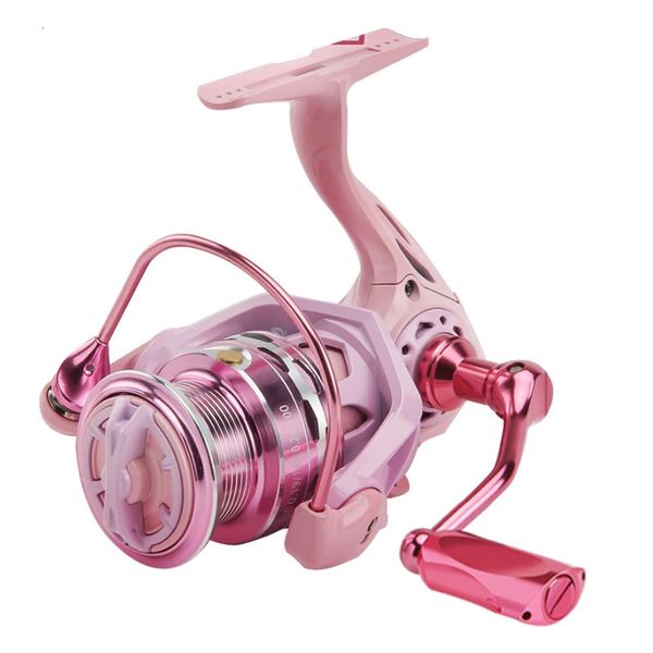 Fliegenfischerrollen2 Macaroon Pink Reel 8kg Max Drag CNC Metal Rocker Spinnrollen 52 1 Übersetzungsverhältnis High Speed 231202