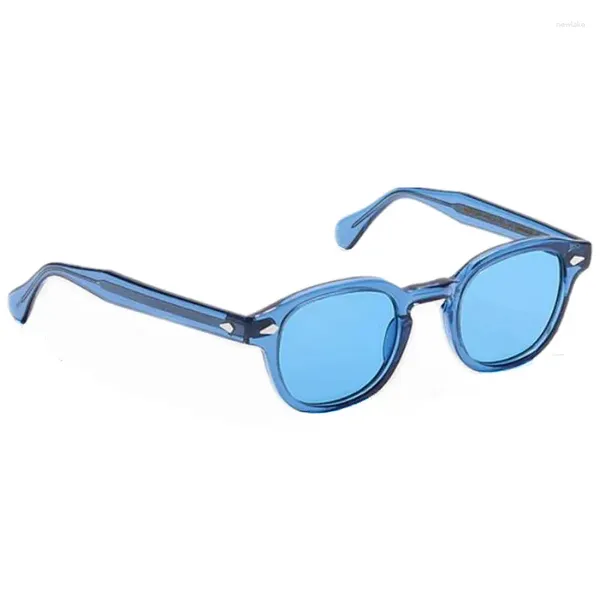 Óculos de sol clássico retro-vintage depp redondo acetatos uv400 fulltint gradiente óculos l m s moda estrela modelo óculos