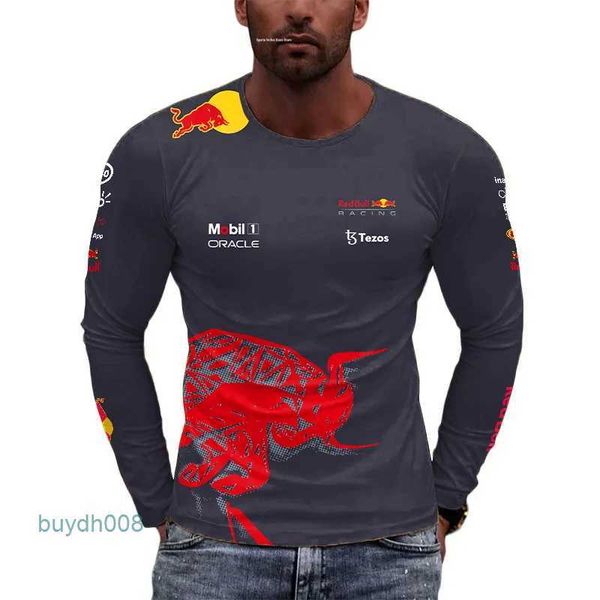 Camisetas masculinas 2023/2024 Nova F1 Fórmula 1 Racing Team Competição Ao Ar Livre Esportes Extremos Extra Grande Manga Longa Red Animal Bull Tees 44g5