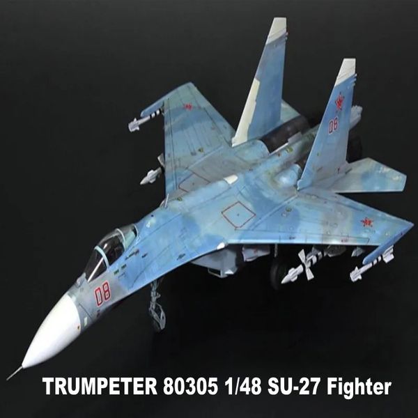 Modello di aereo Mini Hobby Model 80305 1/48 SU-27 Fighter Giocattolo di plastica Kit di costruzione di modello di assemblaggio per collezione di hobby militare 231201