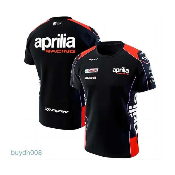 Camisetas masculinas 2023/2024 Nova F1 Fórmula 1 Equipe de Corrida Verão Aprilia Curto Sportswear Rallying 3D Impressão Respirável Secagem Rápida Popular O-pescoço Casual Fgbs