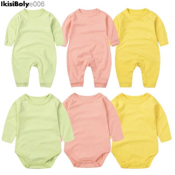 Giyim setleri bebek unisex uzun kollu bodysuit kıyafetleri yeni doğan kız çocuk tulum bebek pamuklu toddler katı onesies yeni toplam onesies231202