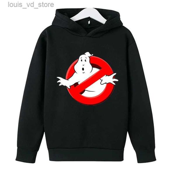 Felpe con cappuccio Felpe Ghostbusters Felpa con cappuccio Abbigliamento per bambini Stampa Felpa con cappuccio Ragazzi Ragazze Top Bambino 3-12 anni Cappotto primaverile Sweatshirr Nero Bianco Rosso T231202