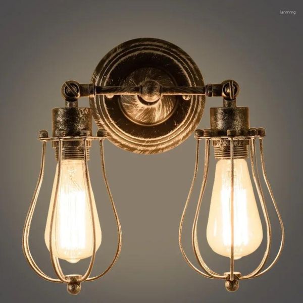 Lampada a parete lampade vintage retrò luci da comodino americano sconce rustico rame stile classico lampada lampada decorativa