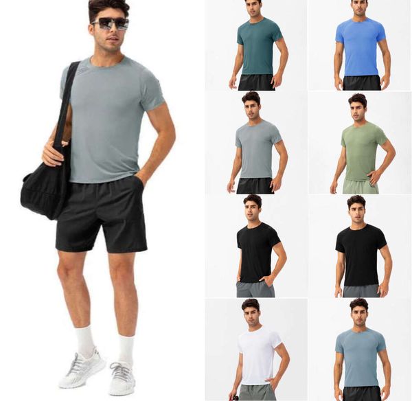 Yoga Outfit Lu Camicie da corsa Collant sportivi a compressione Fitness Palestra Calcio Uomo Jersey Abbigliamento sportivo Quick Dry Sport t- Top LL uomo T-shirt esplosiva