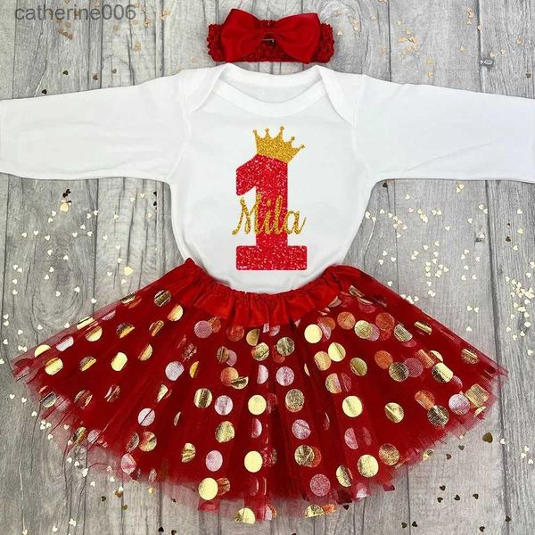 Set di abbigliamento Tutine personalizzate per compleanno per bambini Abiti per torta Abiti personalizzati per neonate Ragazze per neonati Tutu con paillettes Gonne Vestiti Regalo di compleannoL231202