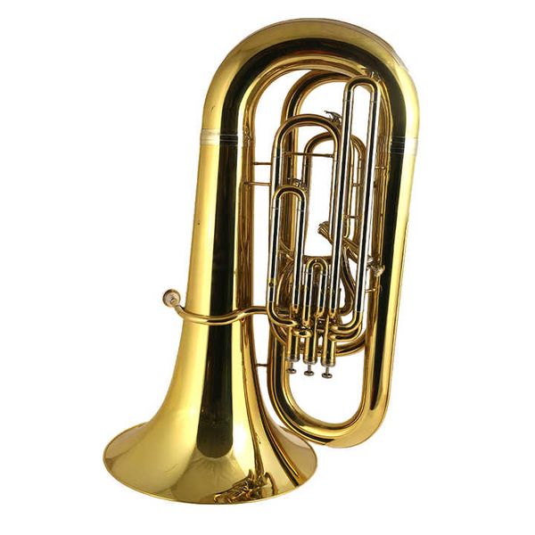 Preiswerte professionelle B-Tuba in Goldlack von hoher Qualität mit Ventilen, 3 Ventilen oben und 1 seitlich wirkendem Kompensationssystem