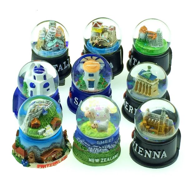 Magneti per il frigo Magneti per il frigo con sfera di cristallo di neve Italia Austria Germania Svizzera Grecia Francese Belgio Spagna Turismo Souvenir 231201