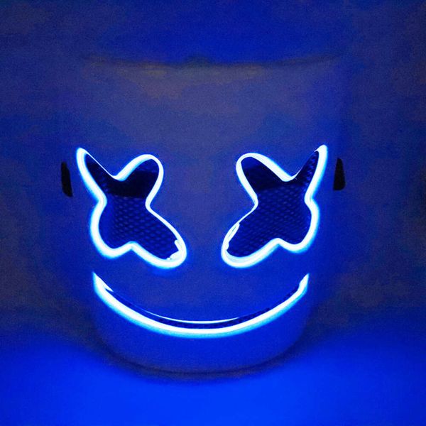 Cem sílabas elétricas algodão doce máscara de música LED Marshmello mesma máscara de Halloween