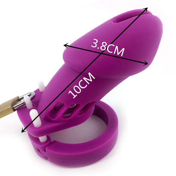 dispositivo di castità maschile viola Anelli per cazzi Nuovi uomini Tecniche sessuali Gabbia per cazzi Cintura per bondage per pene compatibile per Birdlocked cb6000 Holy Trainer Special