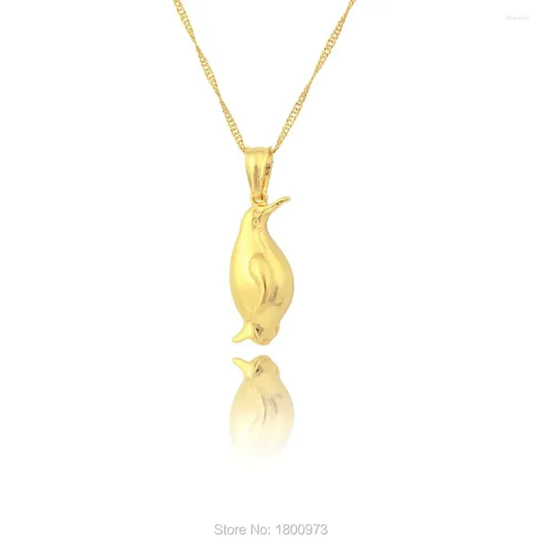 Anhänger Halsketten Adixyn Geschenk Pinguin Tier Anhänger Gold Farbe Halskette Für Frauen Männer Unisex Kette Schmuck