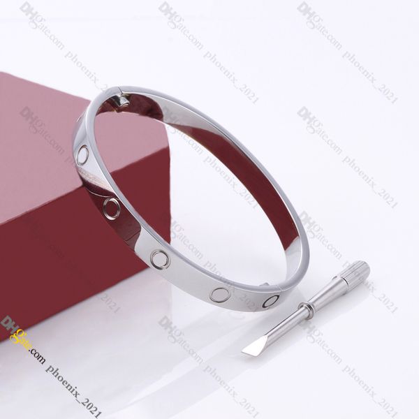 Designer di gioielli per donna Bracciale classico con vite d'amore Bracciale rigido in acciaio al titanio placcato oro che non sbiadisce mai anallergico, bracciale in argento, Store/21621802