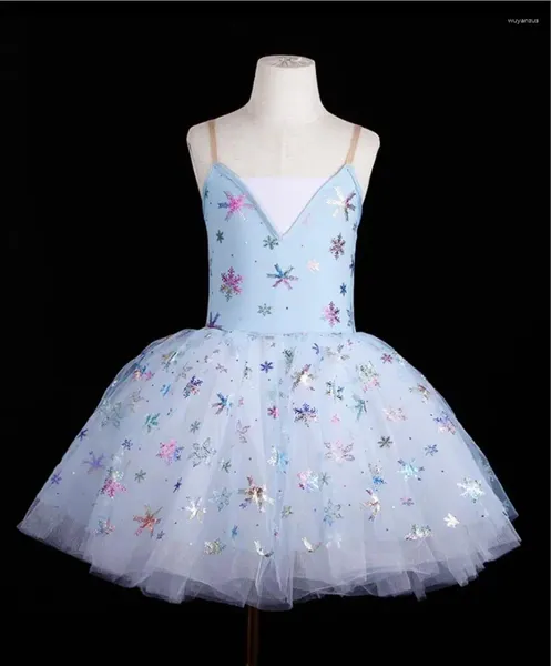 Bühne tragen Kinder Ballett Tutus Kleid Schnee Pailletten Mädchen Tanz Kinder Weiß Schwan Leistung Kostüme Party Prinzessin Mädchen