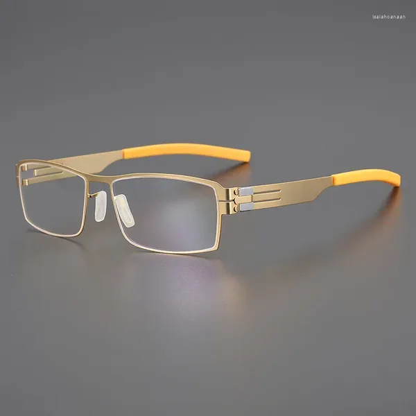 Sonnenbrillenrahmen Deutsche schraubenlose Vollrand-optische Brillengestelle Herren Ultraleichte Rechteck-Rezeptbrillen Markendesign Myopie