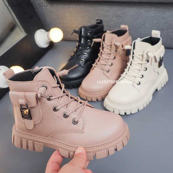 Stiefel Herbst und Winter Mädchen Stiefeletten Mode rutschfeste Jungen PU Leder Kurze Stiefel Kinder Korea Stiefel Herbst Kleinkind Mädchen Stiefel T231202